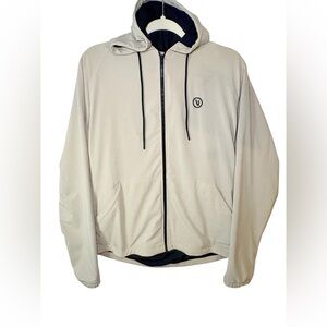 Light Gray Hooded Zip Jacket - V Logo